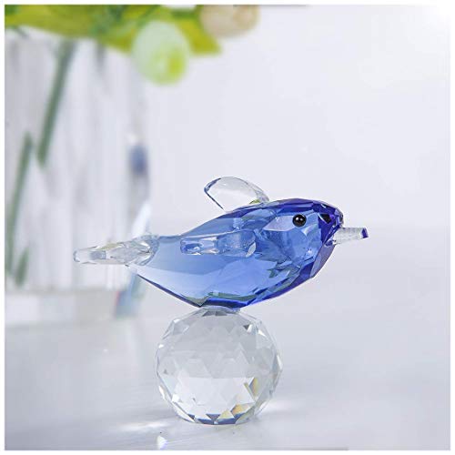 Product Cover H&D Blue Crystal Dolphin Figurine Collectible with Ball Paperweight Table Knicknack Fengshui Ornament 2.12.7IN