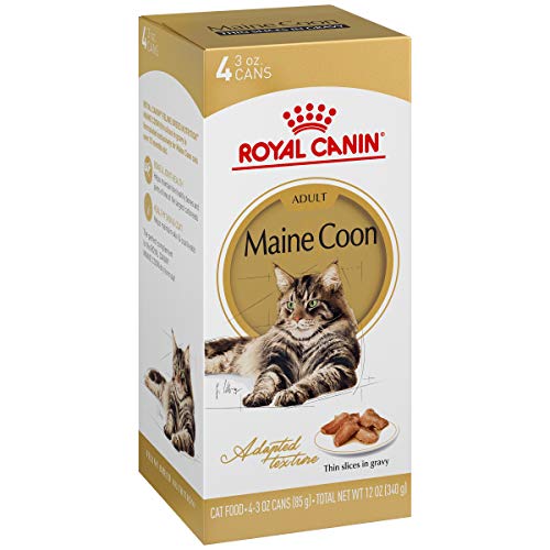 Product Cover Royal Canin Maine Coon Breed Thin Slices in Gravy Adult Wet Cat Food,  3 oz, 4 cans
