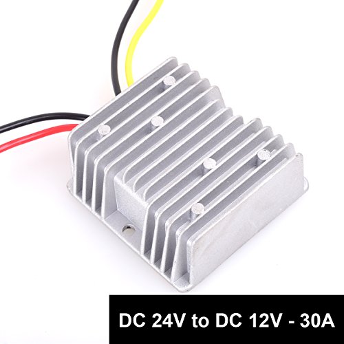 Product Cover DC 24v to DC 12v Step Down 30A 360W Heavy Duty Truck Car Power Supply Adapter Converter Reducer Regulator for Auto Car Truck Vehicle Boat Solar System etc.(DC15-40V Inputs)