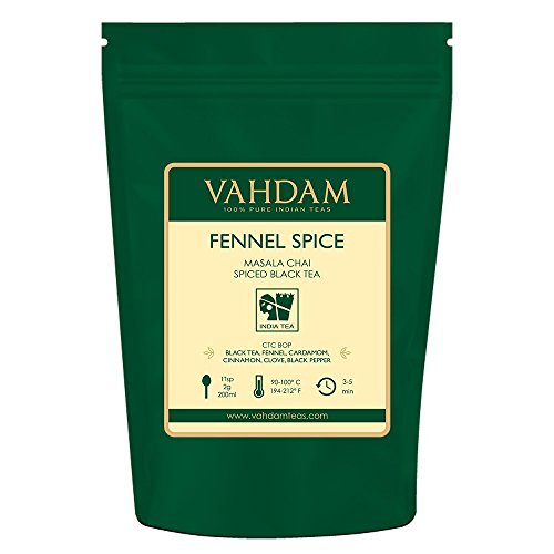 Product Cover VAHDAM, Fennel Tea (50 Cups) | 100% NATURAL SPICES | Spiced Chai Tea Loose Leaf | Brew Hot Tea, Iced Tea or Chai Latte | Delicious & Healthy | Everyday Detox Tea | Masala Chai Tea | 3.53oz