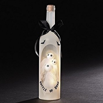 Product Cover Bottle of Boos Ghosts Light Up LED 13 Inch Wine Bottle Halloween Tabletop Figurine