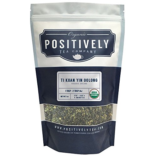 Product Cover Positively Tea Company, Organic Ti Kuan Yin Oolong, Oolong Tea, Loose Leaf, USDA Organic, 1 Pound Bag