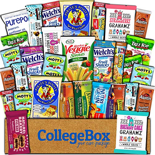 Product Cover College Box Healthy Care Package (30 Count) Natural Bars Nuts Fruit Health Nutritious Snacks Variety Gift Box Pack Assortment Basket Bundle Mix Sample College Student Office Fall Back School Halloween
