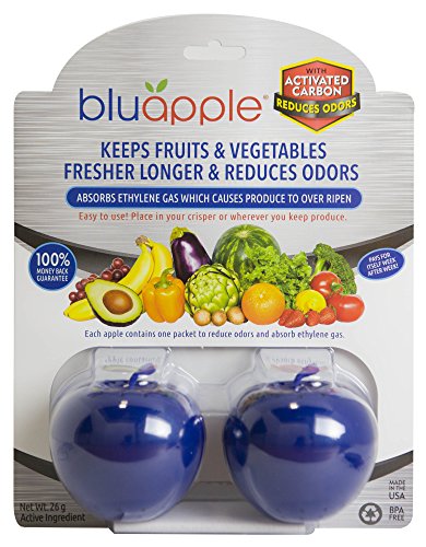 Product Cover Bluapple Produce Freshness Saver Balls With Carbon - Extend Life Of Fruits And Vegetables by Absorbing Ethylene Gas - Keeps Produce Fresher Longer And Also Absorbs Odors From The Refrigerato