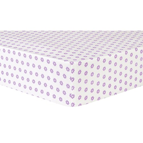 Product Cover Trend Lab Lilac Flower Dot Deluxe Flannel Fitted Crib Sheet