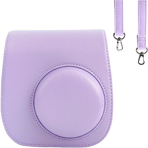 Product Cover Protective & Portable Case Compatible with Fujifilm Instax Mini 9 8 8+ Instant Film Camera with Accessory Pocket and Adjustable Strap - Purple by SAIKA