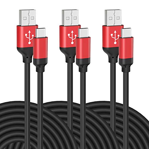 Product Cover USB C Charge Cable, MIVINE 3 Pack 10Ft Flexible Rubber Type C Fast Charging Cable Data Sync for Samsung Galaxy Note 10 9 8 S8 S9 S10 A9s A8s Google Pixel 3 XL Moto Z LG G6 G7 V40 V35 Oneplus 7 6T ZTE