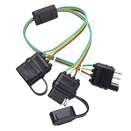 Product Cover MICTUNING Universal 4 Way Flat Y-Splitter Plug & Play Adapter Extension Harness for LED Tailgate Light Bar and Trailer Lights