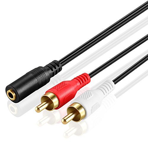 Product Cover 3.5mm to RCA Stereo Audio Cable Adapter - 3.5mm Female to Stereo RCA Male Bi-Directional AUX Auxiliary Male Headphone Jack Plug Y Splitter to Left/Right 2RCA Male Connector Plug Wire Cord