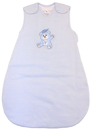 Product Cover Baby Sleeping Bag - Wearable Blanket, 100% Cotton, Blue Stripes, Winter Model, 2.5 Tog (Small (3-11 mos))