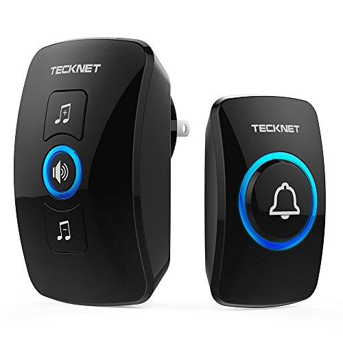 Product Cover Wireless Doorbell, TeckNet Waterproof Wireless Door Bell Chime Kit, Operating at 1000 feet Range with 32 Chimes, 4 Volume Levels and LED Flash