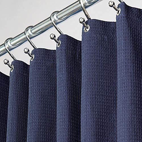 Product Cover mDesign Hotel Quality Polyester/Cotton Blend Fabric Shower Curtain with Waffle Weave and Rust-Resistant Metal Grommets for Bathroom Showers and Bathtubs - 72