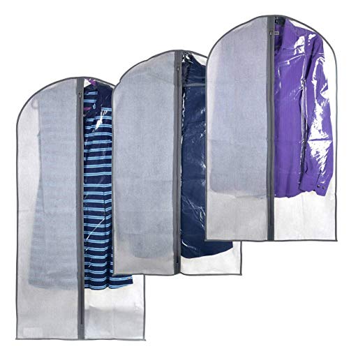 Product Cover Clear Garment Bags - Perfect Garment Cover for Storage of Dresses & Suits, Linen-line Quality & Feel