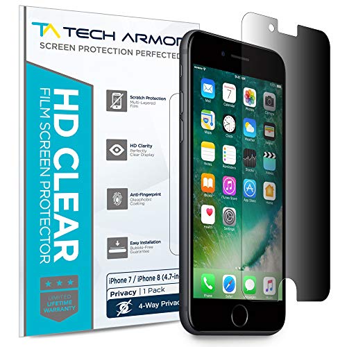 Product Cover Tech Armor 4Way 360 Degree Privacy Film Screen Protector for Apple iPhone 7 / iPhone 8 (4.7-inch) [1-Pack]