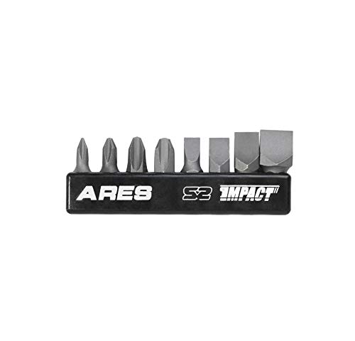 Product Cover ARES 70013-8-Piece S2 Steel Impact Driver Bit Set - Includes Phillips 1,2,3,4 and Slotted 1/4-Inch, 5/16-Inch, 3/8-Inch and 1/2-Inch Bits - High Alloy S2 Steel Construction