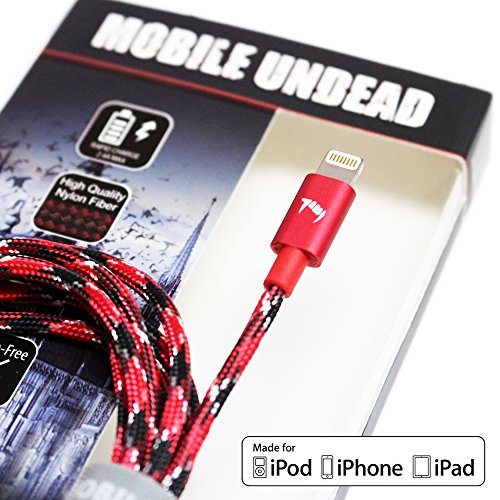Product Cover Mobile Undead [Apple MFi Certified] Lightning to USB Cable - Nylon Braided Aluminum Housings 5 Feet for iPhone 11 Pro Max 11 Pro 11 XS XS Max XR X 8 8 Plus 7 7 Plus iPad Pro Air Mini iPod (Vampire)
