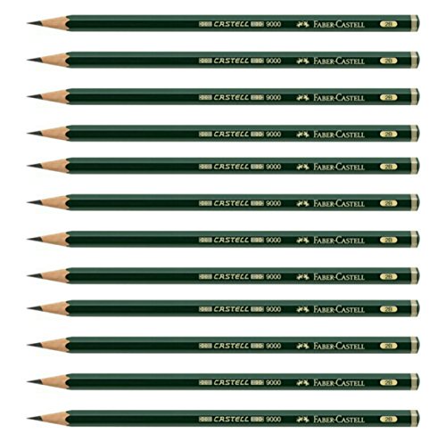 Product Cover Faber-Castell Pencils, Castell 9000 Graphite art 2B pencils for drawing, sketching - 12 Artist pencils