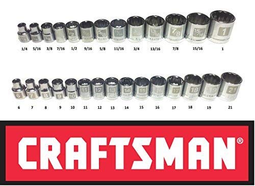 Product Cover Craftsman Laser Etched Easy Read 28 Piece SAE Standard & Metric 3/8