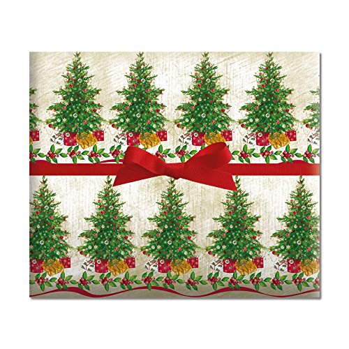 Product Cover Classic Christmas Tree Jumbo Rolled Gift Wrap - 1 Giant Roll, 23 Inches Wide by 35 feet Long, Heavyweight, Tear-Resistant, Holiday Wrapping Paper