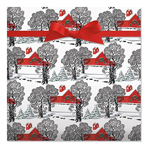 Product Cover Country Christmas Jumbo Rolled Gift Wrap - 1 Giant Roll, 23 Inches Wide by 35 feet Long, Heavyweight, Tear-Resistant, Holiday Wrapping Paper