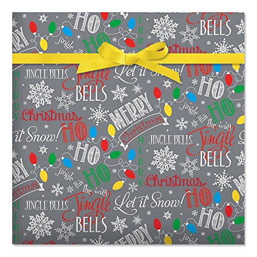 Product Cover Let It Snow Christmas Jumbo Rolled Gift Wrap - 1 Giant Roll, 23 Inches Wide by 35 feet Long, Heavyweight, Tear-Resistant, Holiday Wrapping Paper