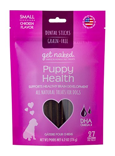 Product Cover Get Naked Grain Free 1 Pouch 6.2 Oz Puppy Health Dental Chew Sticks, Small