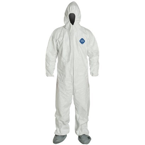 Product Cover DuPont TY122S-XL-EACH Disposable Elastic Wrist, Bootie and Hood Tyvek Coverall Suit 1414, X-Large, White