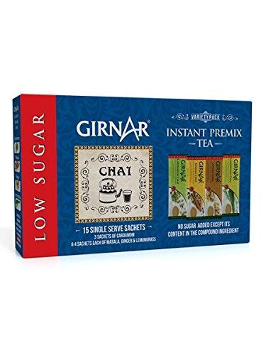 Product Cover Girnar Instant Tea Premix Low Sugar Variety Pack, 15 Sachets