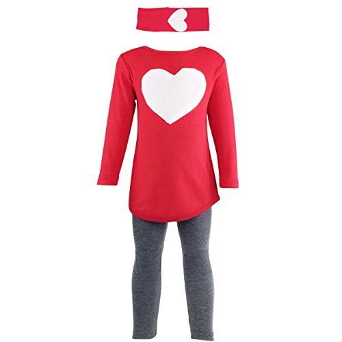 Product Cover Jastore Kids Girl Cute 2PCS Heart Shaped Clothing Set Long Sleeve Top +Leggings
