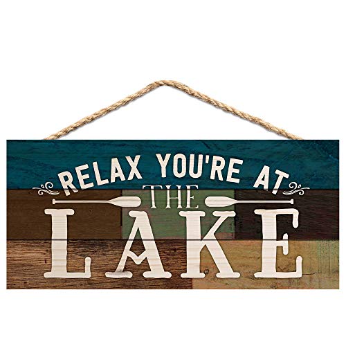 Product Cover P. Graham Dunn Relax You're at The Lake Canoe Paddles 5 x 10 Wood Plank Design Hanging Sign