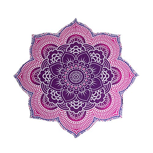 Product Cover The Boho Street - 100% Cotton Large Round Lotus Flower Mandala Light Weight Tapestry (1, Pink)