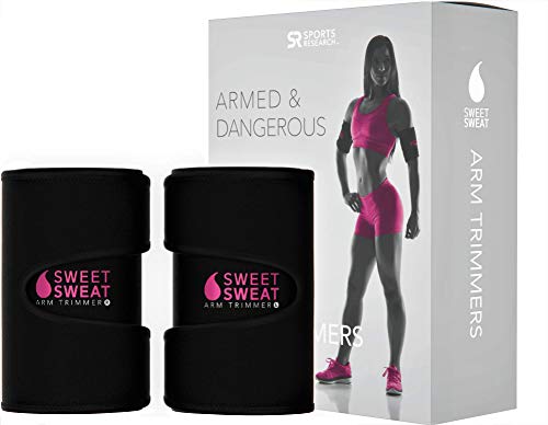 Product Cover Sports Research Sweet Sweat Arm Trimmers for Men & Women | Increases Heat & Sweat Production to The Bicep Area | Includes Bonus Mesh Carrying Bag