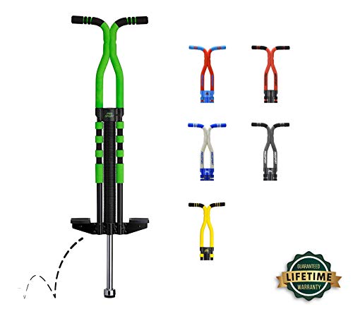 Product Cover New Bounce Pogo Stick for Kids - Pogo Sticks for Ages 9 and Up, 80 to 160 Lbs - Pro Sport Edition, Quality, Easy Grip, PogoStick for Hours of Wholesome Fun (Black & Green)