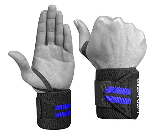 Product Cover WOD Wear Wrist Wraps - Professional Quality Elastic - 18 Inch Pair of Two - Powerlifting, Bodybuilding, Weight Lifting, Wrist Supports for Weight Training