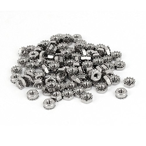 Product Cover uxcell a16062700ux0799 Kep Nut 4-40 304 Stainless Steel Female Thread Kep Hex Head Lock Nut 100Pcs