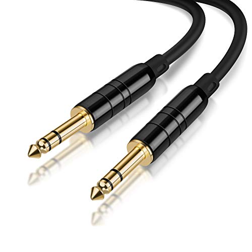 Product Cover 1/4'' TRS Cable,CableCreation 50 Feet 1/4 Inch to 1/4 Inch 6.35mm Balanced Stereo Audio Cable for Studio Monitors,Mixer,Yamaha Speaker/Receiver,Black