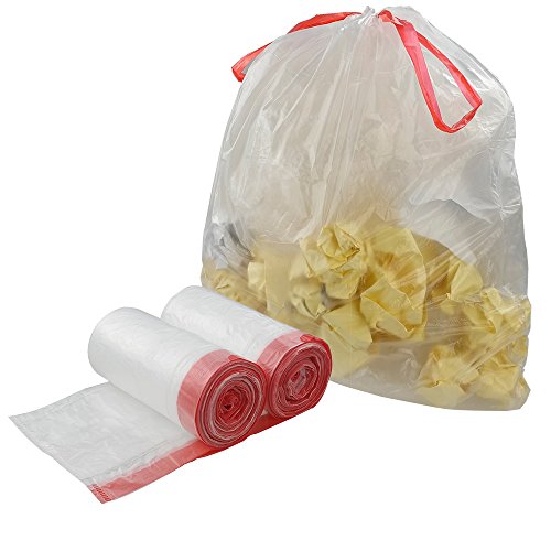 Product Cover Pekky 7 Gallon Drawstring Trash Bags, Clear (120 Counts/ 2 Rolls) F
