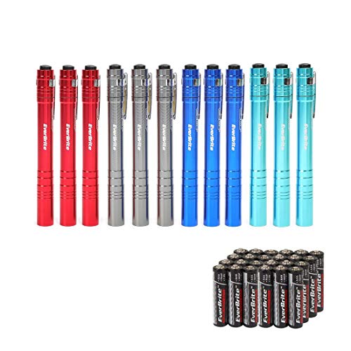 Product Cover EverBrite Pen Light, LED Penlight Flashlight with Clip, 12-pack, Batteries Included