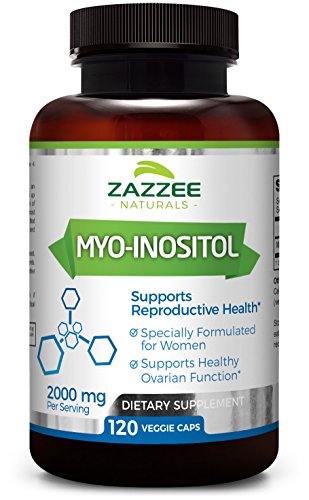 Product Cover Zazzee Myo-Inositol 120 Veggie Capsules, 2000 mg per Serving, 100% Pure, Pharmaceutical Grade, Vegan, Non-GMO and All Natural