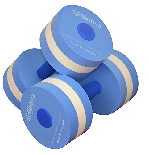 Product Cover bintiva Aqua Dumbbell Set - Provides Resistance for Water Aerobics Fitness and Pool Exercises - 1 Pair - 3