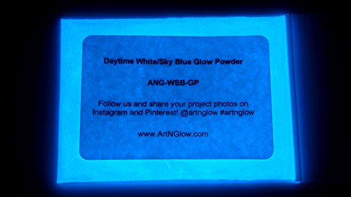 Product Cover Sky Blue Glow in The Dark Pigment Powder - 60g (2 Ounces) - 10+ Colors Available