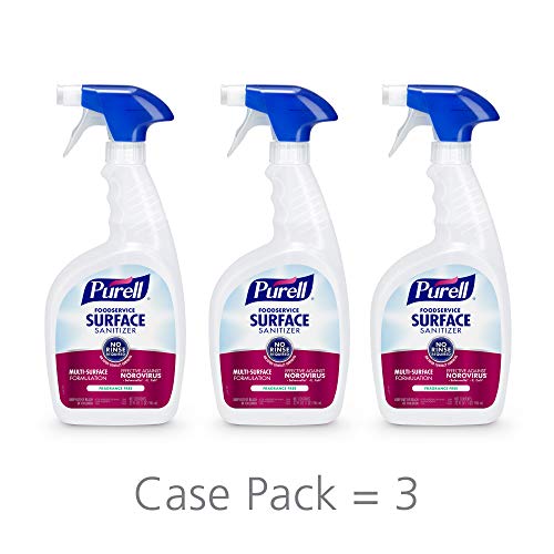 Product Cover PURELL Foodservice Surface Sanitizer Spray, Fragrance Free, 32 fl oz Capped Bottle with Trigger Sprayer (Pack of 3) - 3341-03