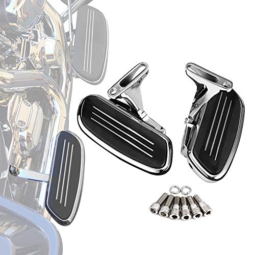 Product Cover Street Glide Passenger Floorboards with Mount Bracket Kits for Road King Road Glide Electra Glide Touring 1993-2020 Floor Boards Chrome