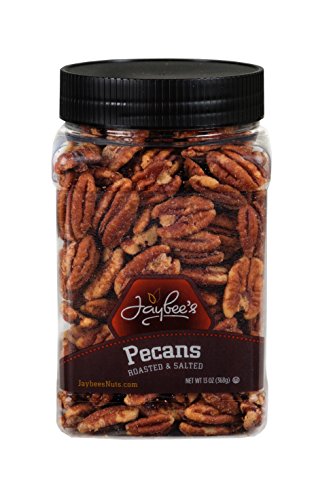 Product Cover Jaybee's Whole Roasted Salted Pecans - Great for Gift Giving or As Everyday Snack - Reusable Container - Certified Kosher (13 Ounces)