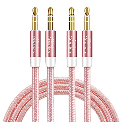 Product Cover 3.5mm Aux Cord [2-Pack], CableCreation Premium 3.5mm Auxiliary Audio Cable [6ft/1.8m] Aux Cable Compatible with Headphones, iPhones, iPads, Home/Car Stereos and More