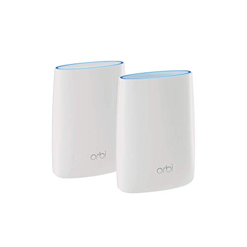 Product Cover NETGEAR Orbi Tri-band Whole Home Mesh WiFi System with 3Gbps Speed (RBK50) - Router & Extender replacement covers up to 5,000 sq. ft., 2-pack includes 1 router & 1 satellite White