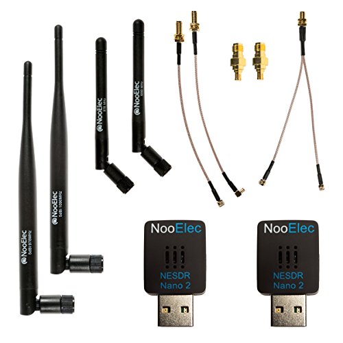 Product Cover Nooelec Dual-Band NESDR Nano 2 ADS-B (978MHz UAT & 1090MHz 1090ES) Bundle for Stratux, Avare, Foreflight, FlightAware & Other ADS-B Software Applications. Includes 2 SDRs, 4 Antennas & 5 Adapters