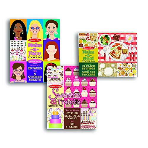 Product Cover Melissa & Doug Sticker Pads Set: Sweets and Treats, Make-a-Face Fashion, and Make-a-Meal