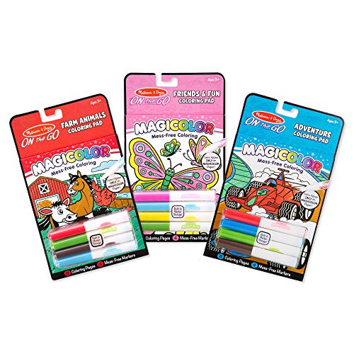 Product Cover Melissa & Doug On the Go Magicolor Coloring Books Set - Farm Animals, Friends and Fun, Adventure