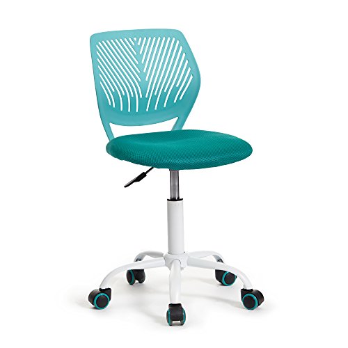 Product Cover GreenForest Office Task Desk Chair Adjustable Mid Back Home Children Study Chair, Turquoise